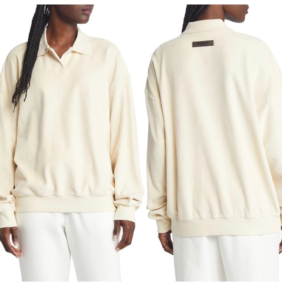 Sets Fear of God Velour Longsleeves Polo Sweater with...